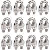 12 Morsetti Acciaio Inox M5 DIN741 Fune Cavo 5mm Stendibiancheria Corda Filo