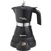 1358 Moka Aroma, Moka per Caffè, 400 W, 2/4 Tazze, Base Cordless, Nero