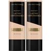 Max Factor - Fondotinta Liquido Lasting Performance - Alta Coprenza, Finish Matte e Lunga Durata - 101 Ivory Beige - 35 ml (Confezione da 2)