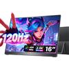 cocopar Secondo Schermo 16 Pollice 2,5K QHD 120Hz 85% sRGB Monitor Portatile per Laptop MacBook Surface PC Xbox PS5, Monitor da Viaggio con Altoparlanti HDMI USB-C, Supporto VESA con Kickstand