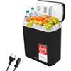 TZS First Austria - Frigorifero portatile 24L elettrico 12V 230V presa per auto e standard - Frigo termoelettrico raffredda e riscalda - Coolbox con manico - Per campeggio, festival, viaggi - Nero