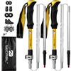 DeerDean N82 Pro - Bastoni da trekking pieghevoli a tre scomparti, ultraleggeri in alluminio 6061, telescopici regolabili per esterni (254 g/pezzo, 110-125 cm), per escursionismo, trekking, alpinismo e nordic