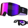 JUBAO Occhiali da sci flip-up per uomo e donna, anti-appannamento, magnetici, OTG, da neve, snowboard, per disappannare istantaneamente, protezione UV400