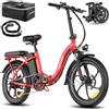 Fafrees Bici Elettrica Pieghevole [Ufficiale] Bicicletta Elettrica per Adult con 250W Motore & 36V20Ah Batteria Rimovibilei 20 E-City Bike Portatile a Pedalata Assistita, Nero,Supporto per Telefono