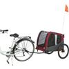 Trixie Rimorchio Carrello Bici Pieghevole per Cani - Grigio/Rosso, Taglia L