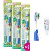 gum Playbrush KIDS 3+ Testine di ricambio per lo spazzolino elettrico | setole extra morbide | testina extra piccola | 3x2 testine | 1 campione di dentifricio GUM KIDS | Blu