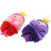 SHERCHPRY Set 2 Pezzi Spugna da Bagno, Luffa Morbida a Rete Design Cartone Animato Principessa, Spugna Esfoliante Delicata per Corpo Sensibile, Accessorio Bagnetto Sicuro e