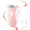 KQLHLHDYZ Epilatore da donna, epilatore elettrico da donna, senza fili, epilatore con 2 velocità e lampada LED, depilazione elettrica adatta per viso, maglia, ascelle, braccia e gambe