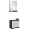 xonox.home Scout - Combinazione da bagno da 2 pezzi, in argento fumé e bianco lucido, elegante set completo per il bagno, armonico, funzionale e dal design lineare