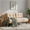 Dmora Divano Letto 2 Posti Merak 133x78 cm Bianco Crema Contenitore Reclinabile, Apertura Click-clack