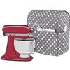Luxja Copertura Antipolvere per KitchenAid Robot da Cucina, Punti Grigi | Copertura con Tasche Posteriori per KitchenAid Robot da Cucina e Accessori (Adatto per 4,3-4,8 Litri)