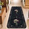Generic Tappeto runner con teschio, gotico scuro corvo fiore, Halloween, nero, bordo antiscivolo, bordatura per la casa, tappeto rettangolare per cucina, corridoio, lavanderia, ingresso, decorazione 6 x 1,5 m