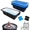 LUCKNIGHT 4 Stampi per Cubetti di Ghiaccio Extra Large, Forme per Ghiaccio, Cubetti Ghiaccio Silicone, Contenitore Ghiaccio Freezer, Adatto per Bagni di Ghiaccio e Congelamento Riutilizzabile