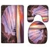 A.Monamour Set Tappeti Bagno 3 Pezzi Completo Australia Grande Strada Dell'Oceano Scogliera Costa Spiaggia Rosa Tramonto Paesaggio Stampa Antiscivolo Morbidi Assorbente Lavabile Tappetini per Il Bagno