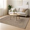 SKTQYQO Tappeto Area Juta 120 x 170 cm Naturale e Nero
