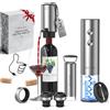 CIRCLE JOY Set di apribottiglie elettrico ricaricabile 8 in 1 in acciaio inox automatico per bottiglie di vino, set regalo con aeratore elettrico, tagliacapsule, anello antigoccia per vino, pompa a