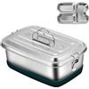KYSUN Porta Pranzo in Acciaio Inossidabile, 2000ML Lunch Box Doppio Strato con Scomparti, Lunch Box Divisorio Mobile A Tenuta Stagna, Contenitore per il Pranzo Portatile, Bento Box per Scuola, Picnic