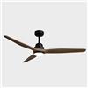 Sulion - Ventilatore da soffitto con luce LED - Motore DC silenzioso - per esterni IP44 e interni- Telecomando - Timer - Modalità Estate/Inverno - 3 pale (Nero Legno Scuro, Grande)