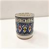 Generico Bicchiere in Ceramica Tunisina Fatto a Mano - Bicchiere Acqua e Vino Blu con Decoro Arabesque - Bicchiere Artigianale Dipinto a Mano per Succhi e Bevande, Stile Etnico
