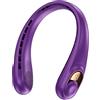 KIDEE Ventilatore da collo, portatile, senza pale, con display a LED, flusso d'aria a 360°, batteria ricaricabile da 4000 mAh, super silenzioso, per interni ed esterni, colore: uva