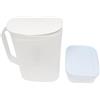 Tupperware Signoraware - Caraffa da 1,65 litri, per acqua, succo di frutta, latte, a prova di perdite, per api, succo, 1650 ml, bianco + contenitore congelatore in cristallo Tupperware da 450 ml, trasparente