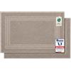 Komfortec - Set di 2 Tappetini da Bagno, Tappetini in Spugna per Doccia, Lavabili, Assorbenti e a Rapida Asciugatura - 600 g/m², 100% Cotone, 50x70 cm, Taupe