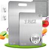 Three Stars Set di 2 - Tagliere Acciaio Inox Reversibile in Lega Titanio - Set da Cucina Professionale SUS304 + Ganci e Panni - Tagliere in Acciaio Inox Alimentare - Antibatterico e Resistente | 3-Stars