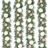 Dremisland 4 Pezzi Ghirlanda di Rose Fiori Artificiali Fiori Finta Rosa | 170cm Peonie Appese Fiori di Seta Ghirlanda di Fiori Finti Piante Rampicanti Finte da Esterno Decorazioni Matrimonio Giardino