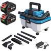 ONEVAN Aspirapolvere Industriale a Batteria 2-in-1 10L Bidone con 2x3,0Ah