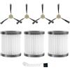 C-U Set di 3 filtri HEPA, 4 spazzole laterali, ricambio M320, compatibili con aspirapolvere robot Lefant M320/M320G (spazzole filtro HEPA M320)