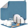 Yzalen 2 tappetini scolapiatti in microfibra, per cucina, 38 m x 50 cm, con elevata assorbenza, per piatti, vetro, piatti e tazze (blu, 38 m x 50 cm)