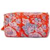 IBOAH Beauty Case Cotone Imbottito (Arancione Fiori, S)