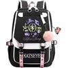 GDFENDU Kpop Singer Zaino con portachiavi, 43,2 cm, grande zaino impermeabile con USB e cavo audio, leggero zaino casual per la scuola per vacanze zaino da viaggio per ragazze ragazzi fan, E, 46 x 29