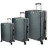 Valigeria.shop Set 3 Valigie Trolley Rigido Kit Bagaglio Completo Uomo Donna (Cabina + Medio + Stiva) 4 Ruote Girevoli Silenziose Colori Assortiti ABS Resistente Leggero per Viaggio e Vacanze Offerta mod.189 (Nero)