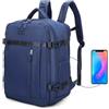 BRIJAY Zaino da Cabina Espandibile Ryanair 40x30x20-25 cm (24L) con sacca per scarpe,Zaino casual impermeabile ed espandibile,resitente Zaino da escursione, scuola e lavoro,Multiuso (blu, L)