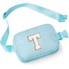 YOOLIFE Marsupio con lettere per bambine, regalo per bambine dai 3, 4, 5, 6, 7, 8, 9, 10, 11, 12 anni, regalo personalizzato per donne, fidanzate, sorelle, mamme, Blu, T