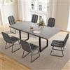 JIEXI Tavolo da pranzo allungabile 4-6 posti, tavolo da pranzo allungabile e sedie, materiale MDF moderno, adatto per soggiorno, cucina, lunghezza 130-170 cm
