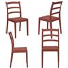 REDÒKASA Set 4 sedie in polipropilene modello REA, MADE IN ITALY, impilabile, resistente ai raggi UV, design classico paesano per sala da pranzo, cucina, bar, ristoranti, veranda o giardino (Rosso Mattone, 4)