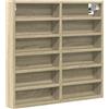 VidaXL Vetrine - Scaffale sospeso da parete in legno ingegnerizzato Sonoma - 12 ripiani - 60 x 8,5 x 58 cm - Moderno e versatile per soggiorno/camera da letto/corridoio