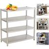 Shiyinge Scaffale da cucina in acciaio inox, per carichi pesanti, da cucina, da parete, in argento, 120 x 40 x 150 cm, 4 ripiani