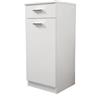 MERCATONE GERMANVOX da oltre 40 anni arr Mobile Bagno Bianco Lucido 1 Anta Sinistra e 1 Cassetto | Base bagno con mensola regolabile, cassetto, maniglia metallo argento, finitura laccata bianca, per bagno lavanderia