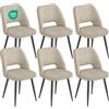 WAFTING Bicolore Patchwork Sedie da Pranzo Set di 6, Kaki