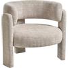 Beliani Poltrona imbottita in ciniglia beige chiaro