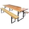 Evergreen-House Set birreria in Legno Tavolo e 2 panche 220x70xh75 cm richiudibile Spessore 28mm