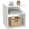 HOMCOM Tavolino Salotto Moderno con 3 Ripiani Aperti 35x35x41.5 cm Bianco