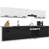 B BELINI GROUP Belini ITALIA 2 Mobile Cucina Completa Componibile 240cm Bianco-Ebano Opaco | Cucina completa componibile, mobili pensili e bassi inclusi, montaggio facile