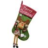Ototon - Calza di Natale sospesa con Babbo Natale, Renna Pupazzo di Neve, Grande Porta Calze per Albero, Decorazione da Parete, Camino