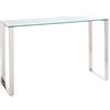 Beliani Consolle in vetro temperato trasparente placcato e acciaio inox 120 x 40 cm