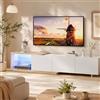 OLIVIBED Mobile per TV con 3 Cassetto 2 Ripiani, Mobiletto TV per Salotto e Soggiorno in Legno, Mobile Porta TV Fino 70/75/80 Pollici, Consolle Porta TV per Camera da Letto, Salotto, Bianco