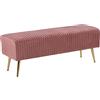 Beliani Panchina in Velluto Rosa Gambe in Metallo Dorate 118 cm Glamour